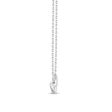 Rhodium Over Sterling Silver 1/5 Carat T.W. Diamond Twist Pendant Necklace