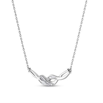 Rhodium Over Sterling Silver 1/5 Carat T.W. Diamond Twist Pendant Necklace