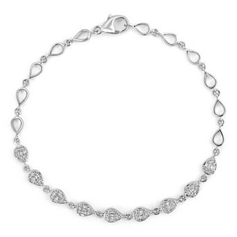 Sterling Silver 1/2 Carat T.W. Diamond Pearshape Bracelet