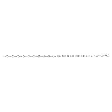 Sterling Silver 1/2 Carat T.W. Diamond Pearshape Bracelet