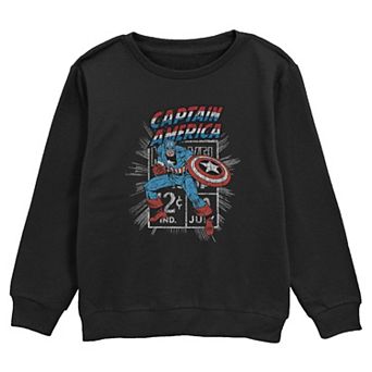 Boys 6-20 Marvel Captain America Vintage Stamp Crew Fleece Sweatshirt