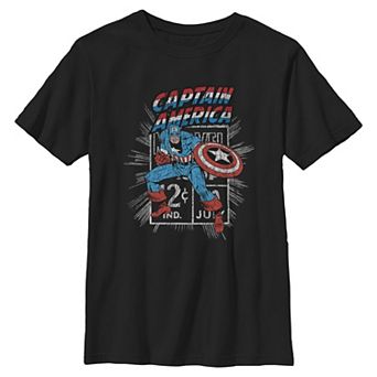 Boys 6-20 Marvel Captain America Vintage Stamp Graphic Tee