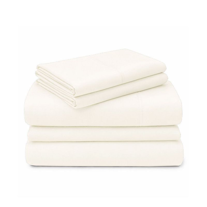 SUPERIOR Brushed Microfiber Solid Deep Pocket Sheet Set, Ivory