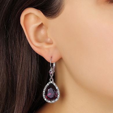 1928 Silver-Tone Teardrop Leverback Earrings