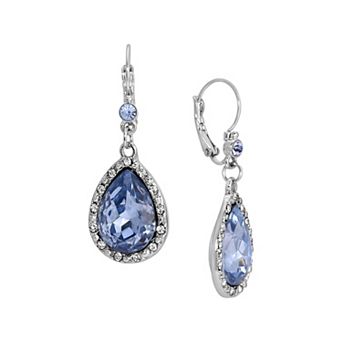 1928 Silver-Tone Teardrop Leverback Earrings