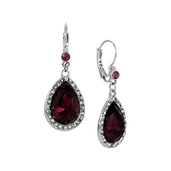 1928 Silver-Tone Teardrop Leverback Earrings