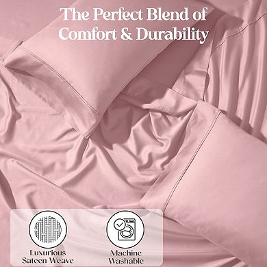 SUPERIOR 4-Piece Cotton Blend 1200 Thread Count Deep Pocket Bed Sheet Set
