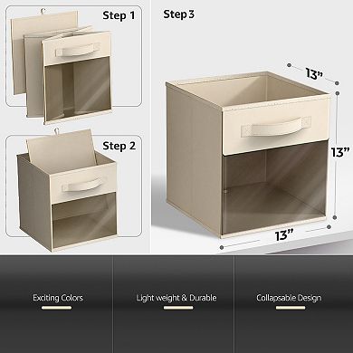 Sorbus 13 Inch 6 Pack Storage Bins with Clear Window - for Clothes, Toys, Shelves, Closets & more