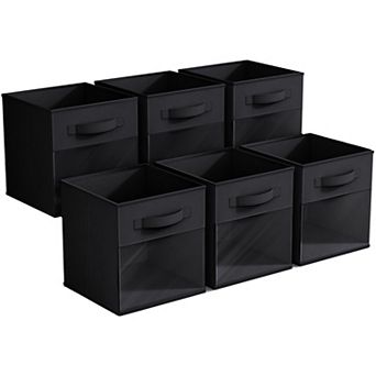 Sorbus 13 Inch 6 Pack Collapsible Fabric Storage Bins with Clear Window