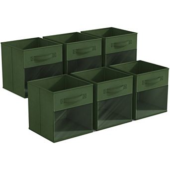 Sorbus 13 Inch 6 Pack Storage Bins with Clear Window - for Clothes, Toys, Shelves, Closets & more