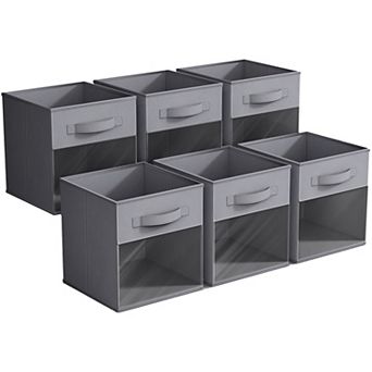 Sorbus 13 Inch 6 Pack Storage Bins with Clear Window - for Clothes, Toys, Shelves, Closets & more