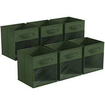 Sorbus 11 Inch 6 Pack Storage Bins with Clear Window - for Clothes, Toys, Shelves, Closets & more