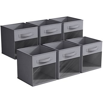 Sorbus 11 Inch 6 Pack Storage Bins with Clear Window - for Clothes, Toys, Shelves, Closets & more