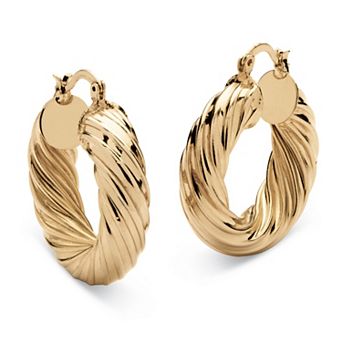 Twist Hoop Earrings Goldtone