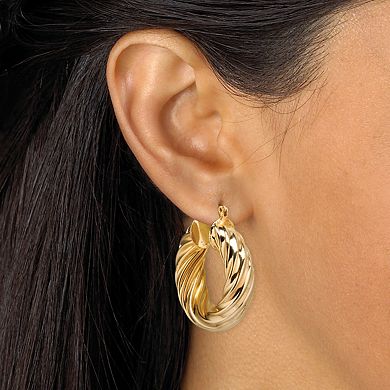 Twist Hoop Earrings Goldtone
