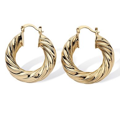 Twist Hoop Earrings Goldtone