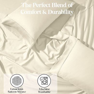 SUPERIOR 2-Piece Cotton Blend 1200 Thread Count Solid Pillowcase Set