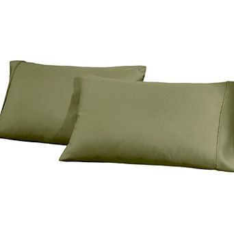 SUPERIOR 2 pc Cotton Blend 1200 Thread Count Solid Pillowcase Set