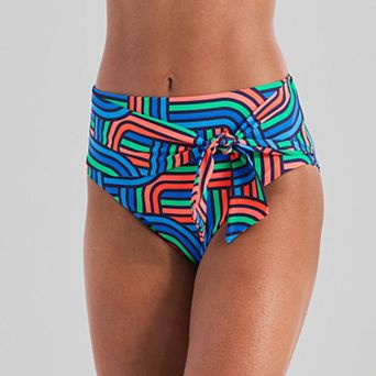 Juniors' Freshwater Bow Tie High Waist Swim Bottoms