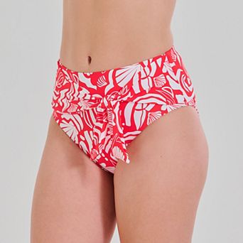 Juniors' Freshwater Bow Tie High Waist Swim Bottoms