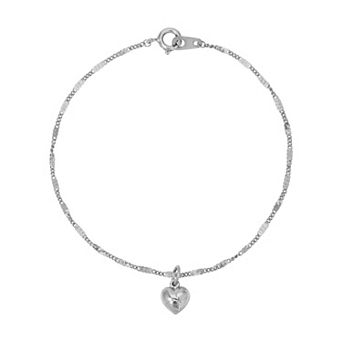 1928 Silver-Tone Heart Bracelet