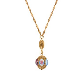1928 Gold-Tone Multi-Sided Pendant Necklace