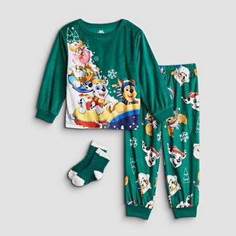 Toddler Boy Holiday 3 pc Character Pajama Top, Pajama Bottoms, & Pajama Socks Set Featuring Cartoon Design
