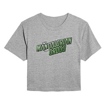 Juniors' Star Wars The Mandalorian & Grogu Logo Cropped Tee