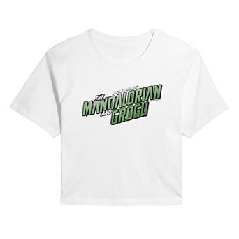 Juniors' Star Wars The Mandalorian & Grogu Logo Cropped Tee