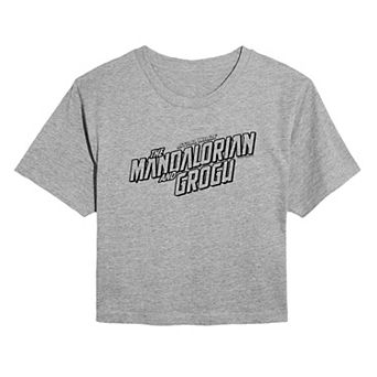 Juniors' Star Wars The Mandalorian & Grogu Logo Cropped Tee