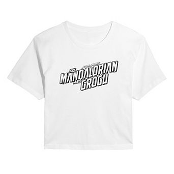 Juniors' Star Wars The Mandalorian & Grogu Logo Cropped Tee
