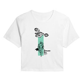 Juniors' Star Wars The Mandalorian & Grogu Cropped Tee