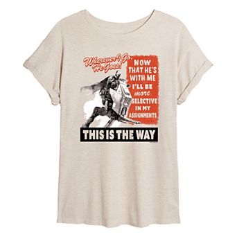 Juniors' Star Wars The Mandalorian & Grogu This Is The Way Oversized Tee