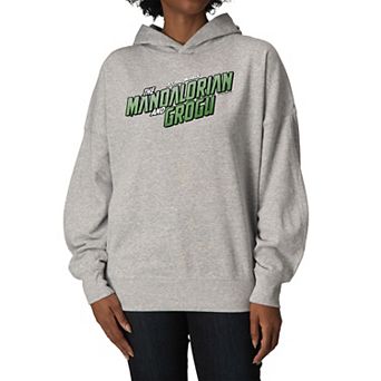 Women's Star Wars The Mandalorian & Grogu Logo Oversized Fleece Crew Sweatshirt