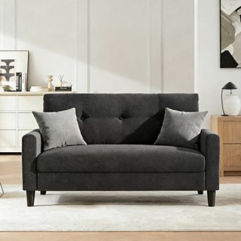 Opoiar 50-Inch Chenille Loveseat Sofa with 24-Inch Deep Seat and Solid Wood Frame