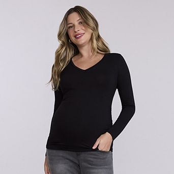 Maternity Motherhood® Side Ruched Short Sleeve V-Neck Tee