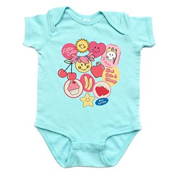 Mini Smiley Little Cutie Fruit Stickers - Baby Short Sleeve Graphic Bodysuit