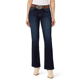 Juniors' WallFlower Luscious Curvy Mid Rise Belted Bootcut Jeans