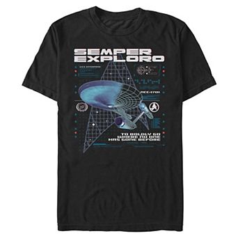 Men's Star Trek Semper Exploro NCC 1701 Graphic Tee