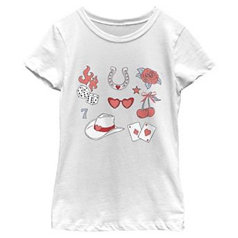 Girls' Casino Icons Short Sleeve Crew Tee