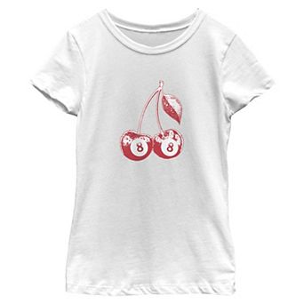 Girls' 7-16 8 Ball Cherries Short Sleeve Crew Tee