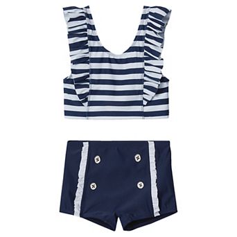 Girls 2-7 Lands' End 2 pc Chlorine Resistant Ruffle Tankini Swimsuit Set