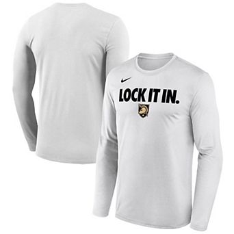 Men's Nike White Army Black Knights 2026 On-Court Bench Long Sleeve T-Shirt