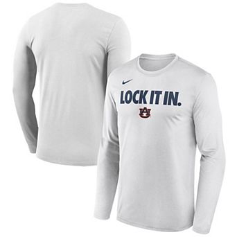 Men's Nike White Auburn Tigers 2026 On-Court Bench Long Sleeve T-Shirt