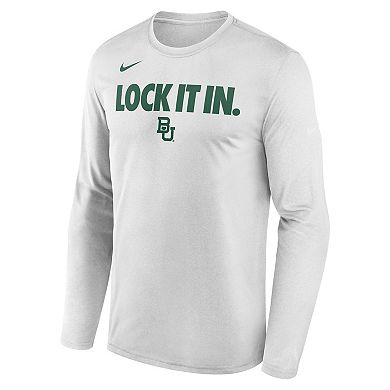 Men's Nike White Baylor Bears 2026 On-Court Bench Long Sleeve T-Shirt