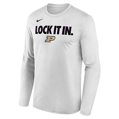 Men's Nike White Purdue Boilermakers 2026 On-Court Bench Long Sleeve T-Shirt
