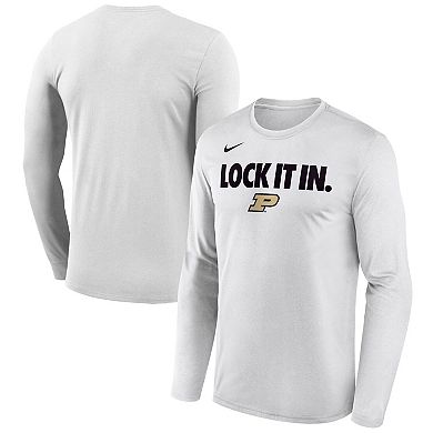 Men's Nike White Purdue Boilermakers 2026 On-Court Bench Long Sleeve T-Shirt