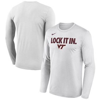 Men's Nike White Virginia Tech Hokies 2026 On-Court Bench Long Sleeve T-Shirt