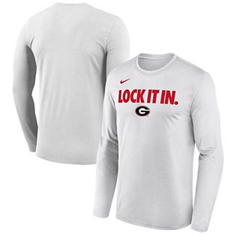 Men's Nike White Georgia Bulldogs 2026 On-Court Bench Long Sleeve T-Shirt