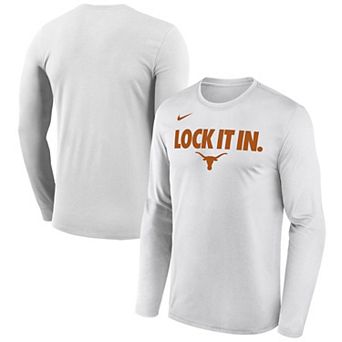 Men's Nike White Texas Longhorns 2026 On-Court Bench Long Sleeve T-Shirt